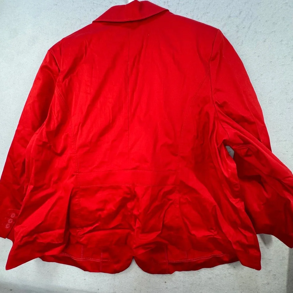 Lane Bryant Blazer Women Plus 28 Red Cotton Stretch Office Workwear Professional
